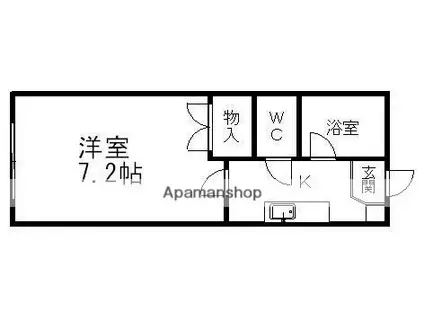 ベルパークみずほ台(1K/2階)の間取り写真