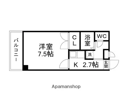アトリエ818(1K/1階)の間取り写真