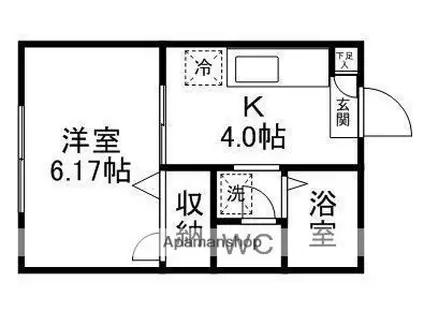 STグリーンヒルズA棟(1K/1階)の間取り写真