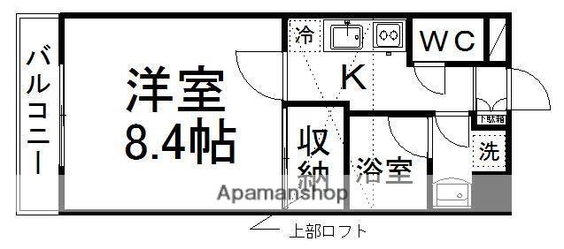 ウィング上杉北(1K/3階)の間取り写真