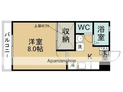 ティエラドミールD棟(1K/2階)の間取り写真