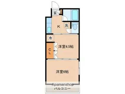 イーグルハイツ宮千代(2K/3階)の間取り写真