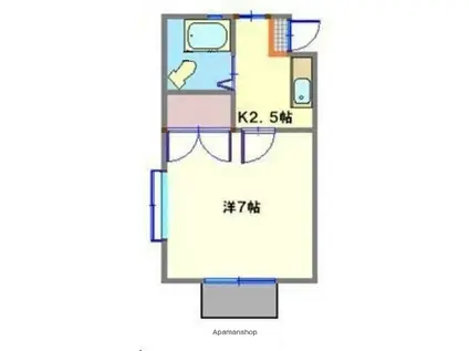 モアクレスト柏木(1K/2階)の間取り写真