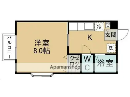 メゾンウィスティリア(1K/1階)の間取り写真