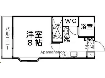 ティエラサンフラワー(1K/1階)の間取り写真