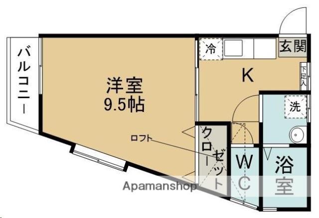 シャイニングハウスⅢ(1K/1階)の間取り写真