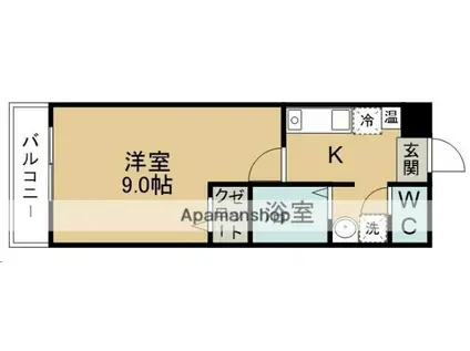 全健ハイム小松島(1K/3階)の間取り写真