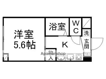 WALKERS HILL メゾン(1K/1階)の間取り写真