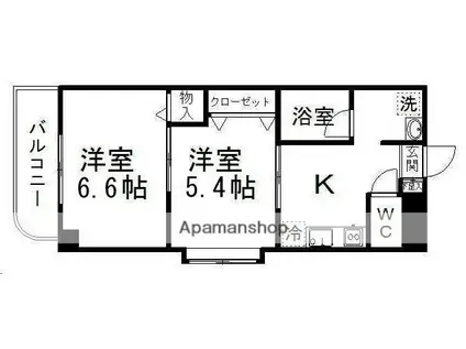 パルティール(2K/3階)の間取り写真