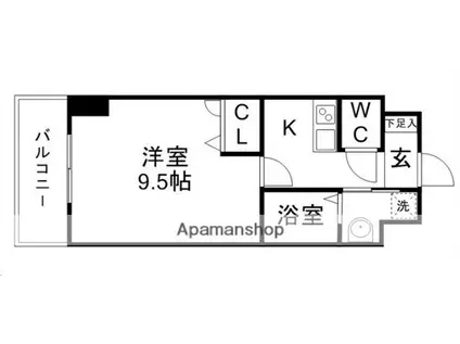 プログレス八乙女(1K/6階)の間取り写真