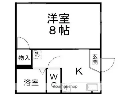 コーポマインB棟(1K/2階)の間取り写真