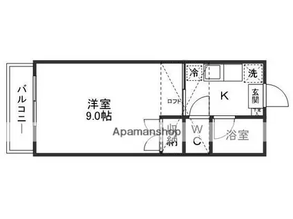 サンシャイン羽黒台(1K/1階)の間取り写真