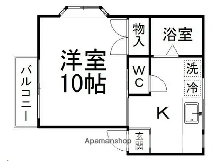ハイツヤマキ(1K/2階)の間取り写真