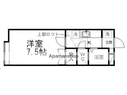 グリーンリーフ宮町B棟(1K/2階)の間取り写真