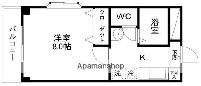 クリエイト柊(1K/1階)の間取り写真