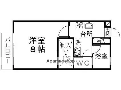 ネストパル八木山(1K/1階)の間取り写真