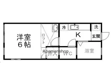 コーポグリーンヒル(1K/1階)の間取り写真