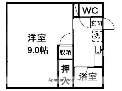 第一桜木コーポ(1K/2階)の間取り写真
