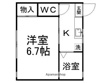 山岸ハイツ(1K/1階)の間取り写真