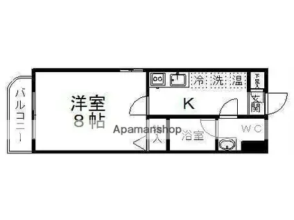 プラセール高橋(1K/3階)の間取り写真