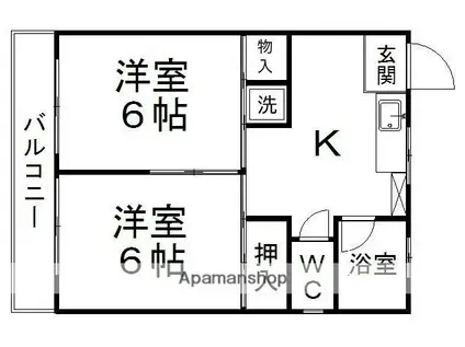 コーポ藤和(2K/3階)の間取り写真