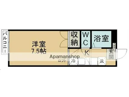 ハイツルーベンス(1K/2階)の間取り写真