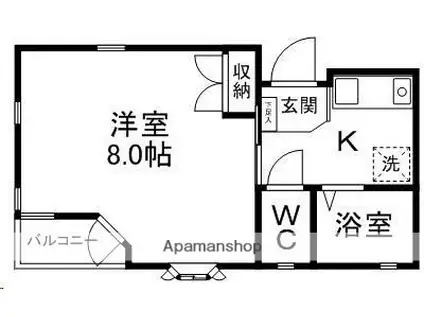 ビュー21青山(1K/1階)の間取り写真