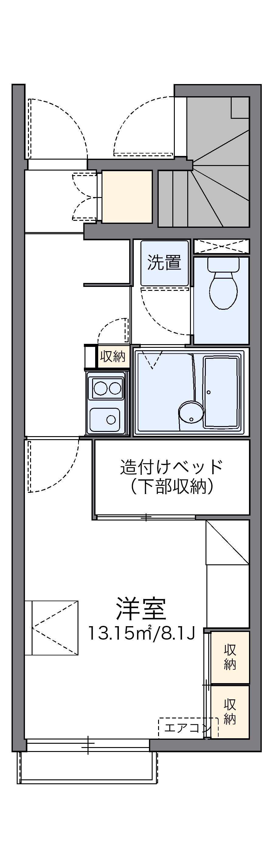 レオパレス美田園東(1K/1階)の間取り写真