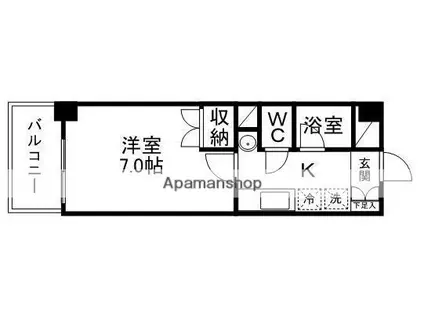 アークヒルズ小松島(1K/6階)の間取り写真