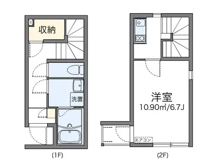 レオネクスト双葉ヶ丘(1K/1階)の間取り写真