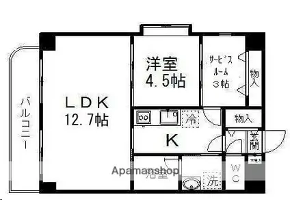 ル・セザンヌ(1SLDK/3階)の間取り写真