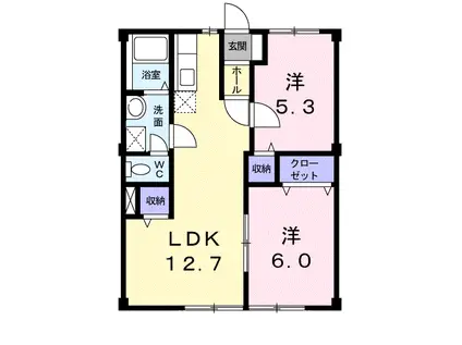 トラッド青葉(2LDK/1階)の間取り写真
