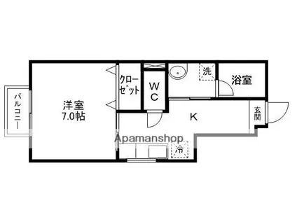 サンライズ多賀城B棟(1K/1階)の間取り写真