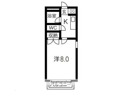 Kハウス(1K/2階)の間取り写真