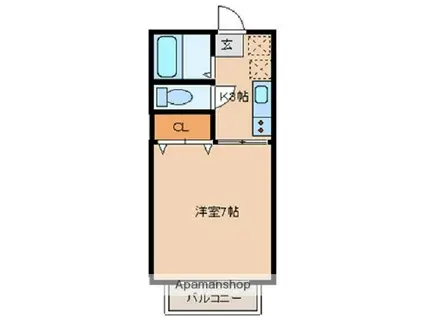 カラントアン(1K/2階)の間取り写真