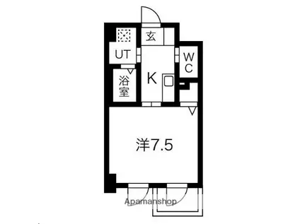 キャッスルミツル(1K/10階)の間取り写真
