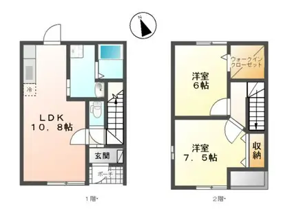 グランフォンテーヌ栞・楓・葵(2LDK/1階)の間取り写真