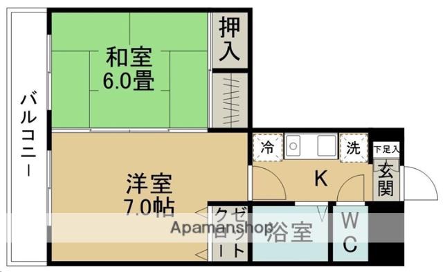 リエス新寺(2K/3階)の間取り写真