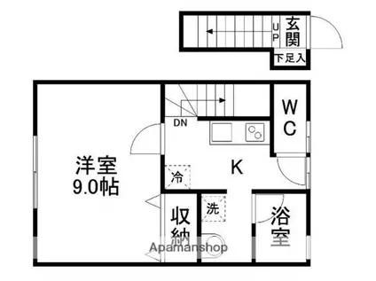 アスコット多賀城丸山(1K/2階)の間取り写真