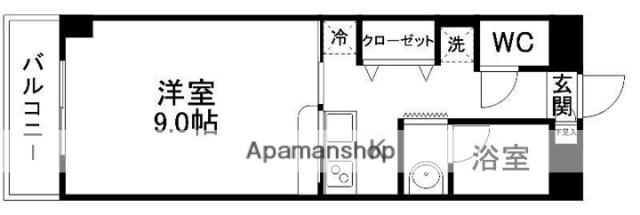 越路ハイツ(1K/4階)の間取り写真