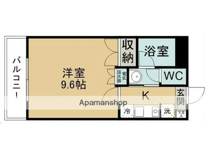 エルスタンザ仙台八木山(1K/1階)の間取り写真