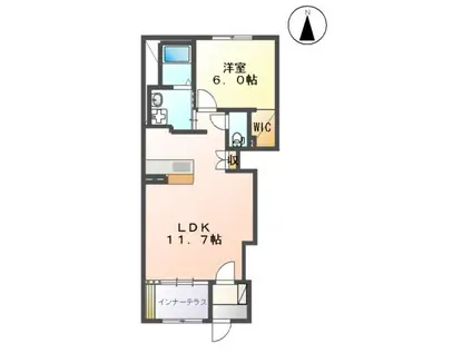 フォレストパークⅠ(1LDK/1階)の間取り写真
