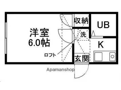 モアクレスト河原町(1K/2階)の間取り写真