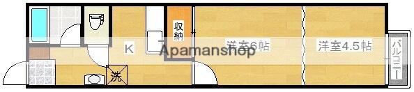 コーポコスモス(2K/1階)の間取り写真