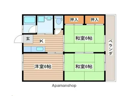 SSコーポ(3K/2階)の間取り写真