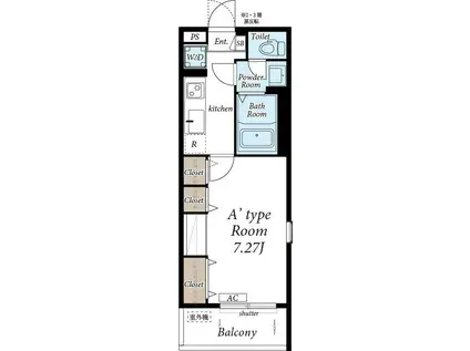 リブリ・サウスアベニュー(1K/2階)の間取り写真