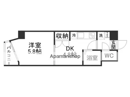 ベルコート米ケ袋Ⅱ(1DK/3階)の間取り写真