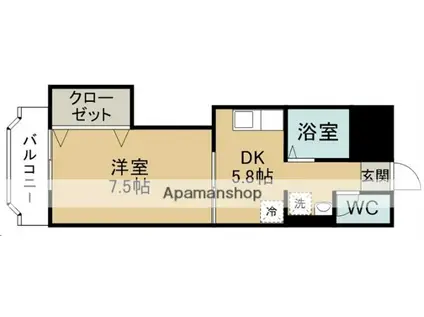 アーバンハイツ福住Ⅱ(1DK/1階)の間取り写真