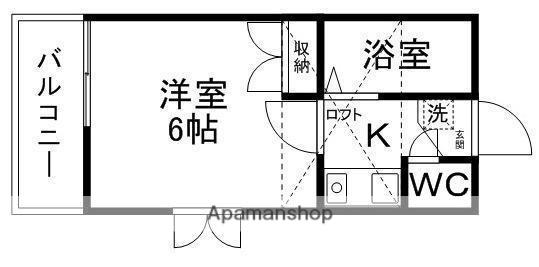 アップルハウス青山Ⅲ(1K/2階)の間取り写真