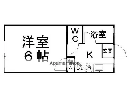 コーポ一高南A(1K/1階)の間取り写真